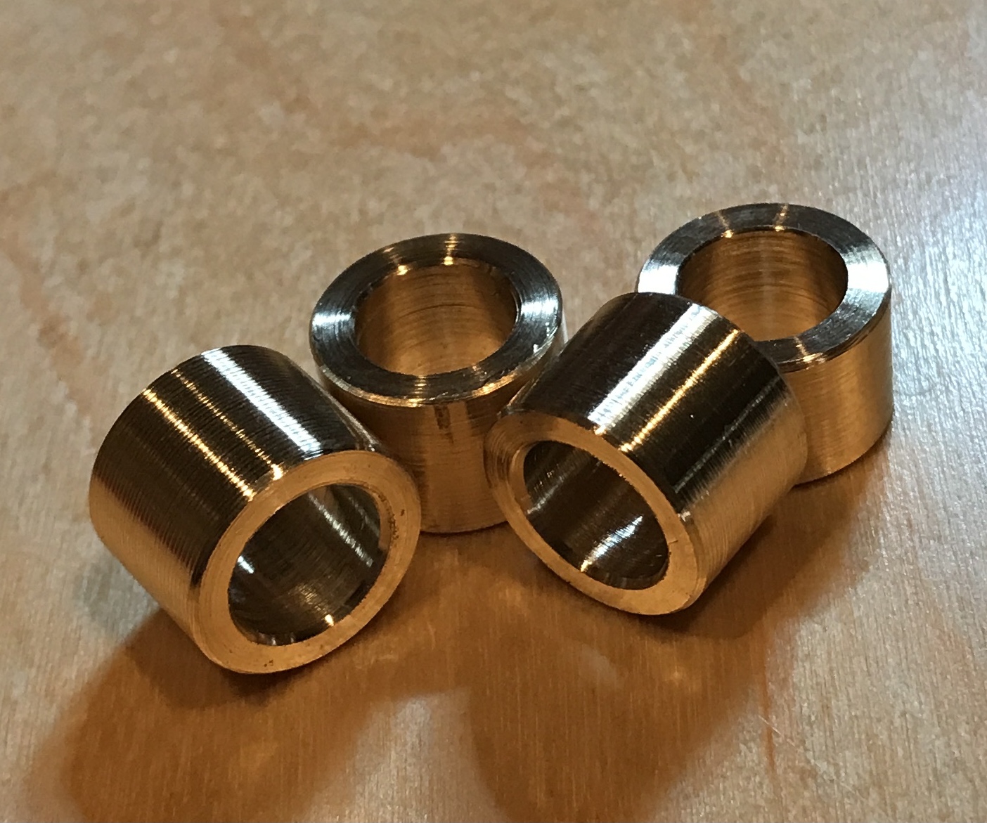 Four bushings to adapt the holes from 5/8 to 3/8